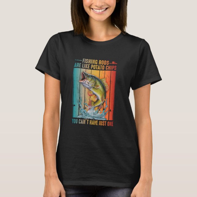 Fiskespön är som potatischips man kan inte ha  t shirt (Framsida)