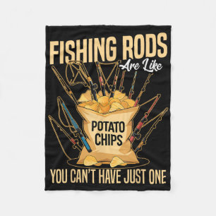 Fiskespön Med Kast Och Fångst Är Som Potatischips  Fleecefilt