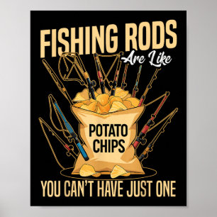 Fiskespön Med Kast Och Fångst Är Som Potatischips Poster