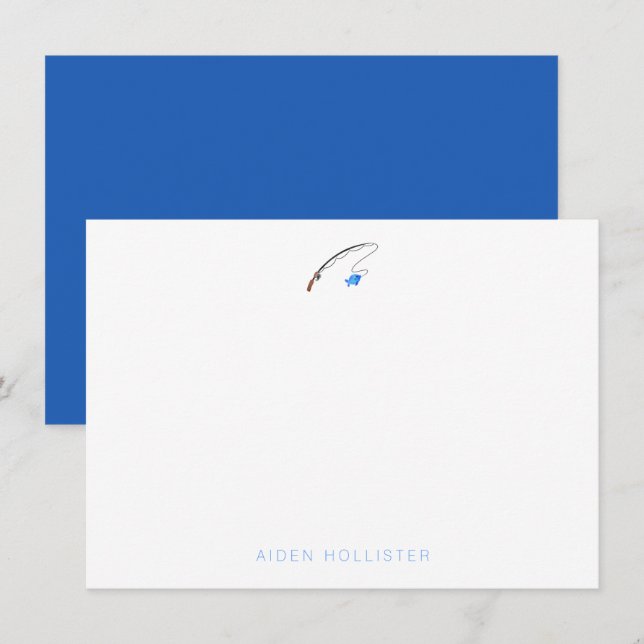 Fiskestationi - Personlig av fiskanteckningskort Anteckningskort (Fram/baksida)