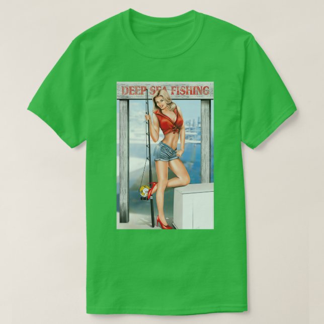 Fiskestift upp flicka t shirt (Design framsida)