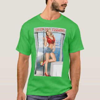 Fiskestift upp flicka t shirt