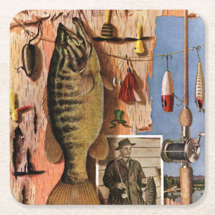 Fiskestilleben av John Atherton Underlägg Papper Kvadrat