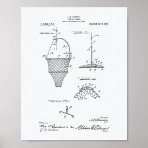 Fiskestrategi 1912 Patent Art White Papper Poster
