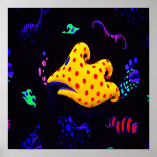 Fiskesvart ljus poster