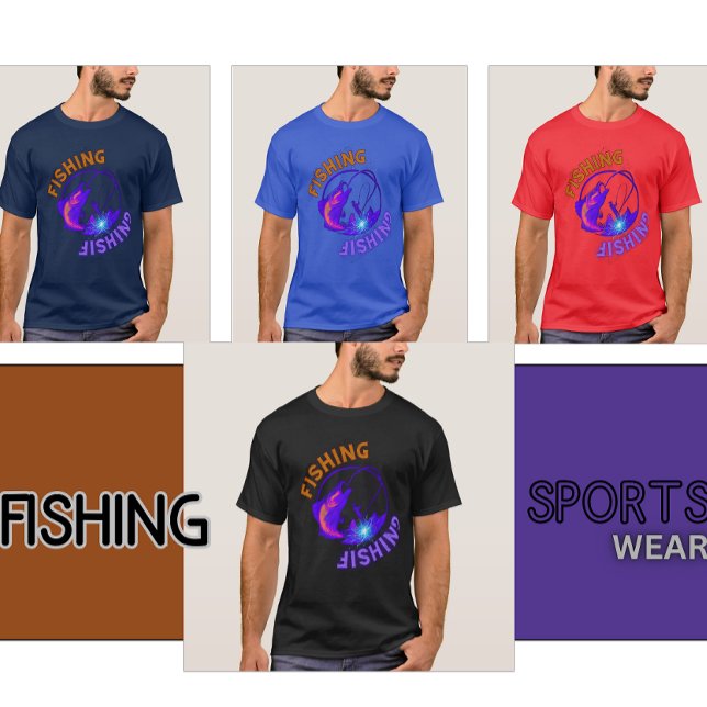 Fiskesymbol lutad t shirt (Fishing t-shirt's SportsWear)