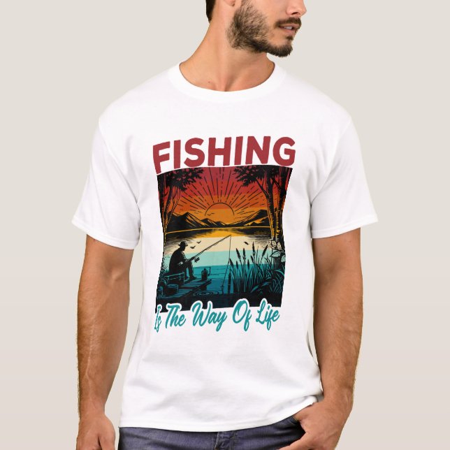 Fisket är livsstilen t shirt (Framsida)