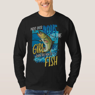 Fisket flyttar över pojkar så att den här tjejen k t shirt
