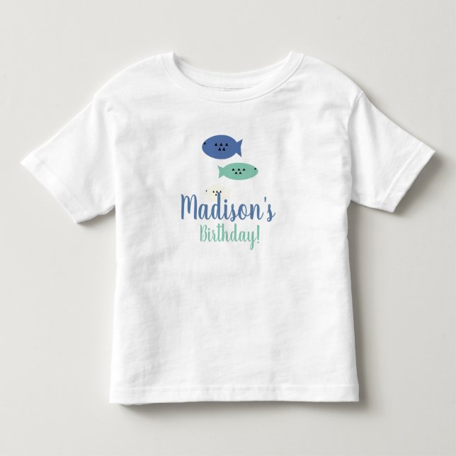 Fisket Första Födelsedagsfest Namn   T Shirt (Framsida)