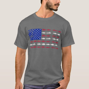 Fisket i amerikanska Flagga-båt Manar Women Merica T Shirt