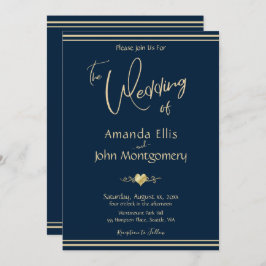 Fisket i Guld Elegant bröllop Inbjudningar