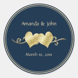 Fisket i Guld Elegant bröllop Runt Klistermärke