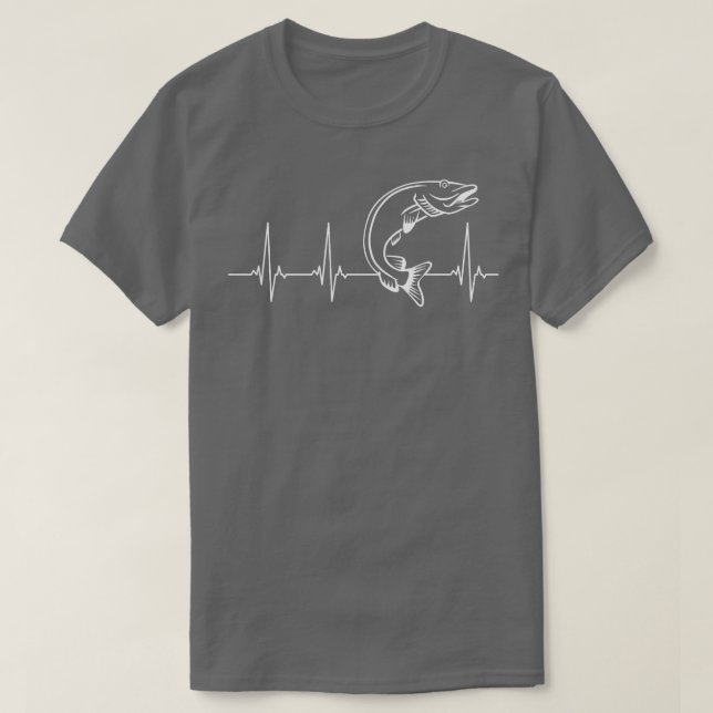 Fisket i Muskie hjärtslag T Shirt (Design framsida)