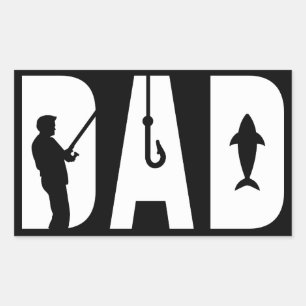 Fisket i Pappa Manar Fars dag-gåva, bästa Pappa nå Rektangulärt Klistermärke