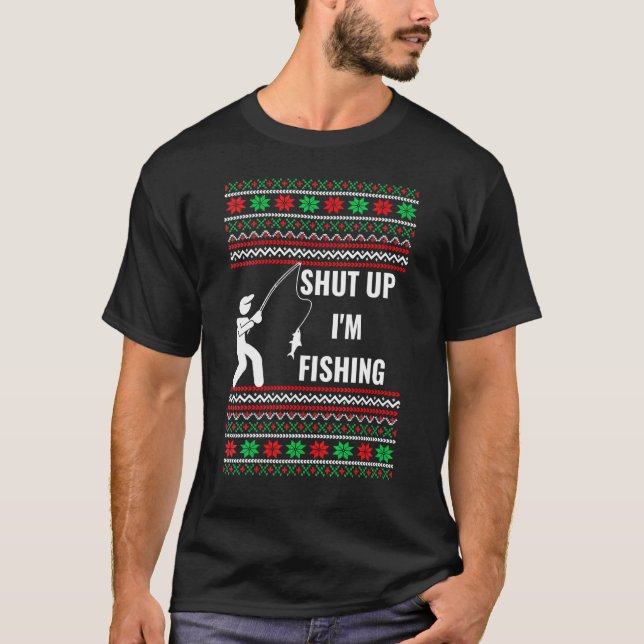 Fisket jul ful jultröja för fiskare t shirt (Framsida)