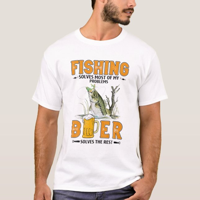 Fisket löser de flesta av mina problem genom att l t shirt (Framsida)