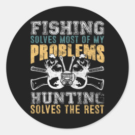 Fisket löser de flesta av mina problem med jakt på runt klistermärke