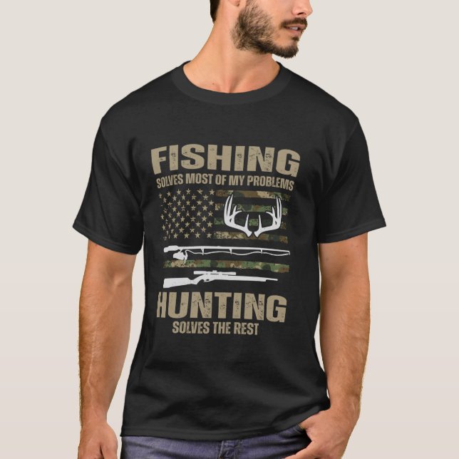 Fisket löser de flesta av mina problem med jakt på t shirt (Framsida)