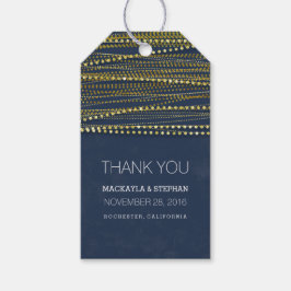 Fisket och Guld Glitter Bröllop Tack Presentetikett