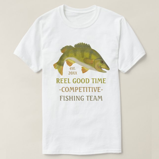 Fisketeam Turnament Anpassningsbar Angler Bass Fis Tee Shirt (Design framsida)