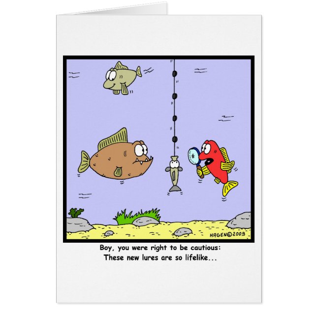 Fisketecknad: Lockar Hälsningskort (Framsidan)