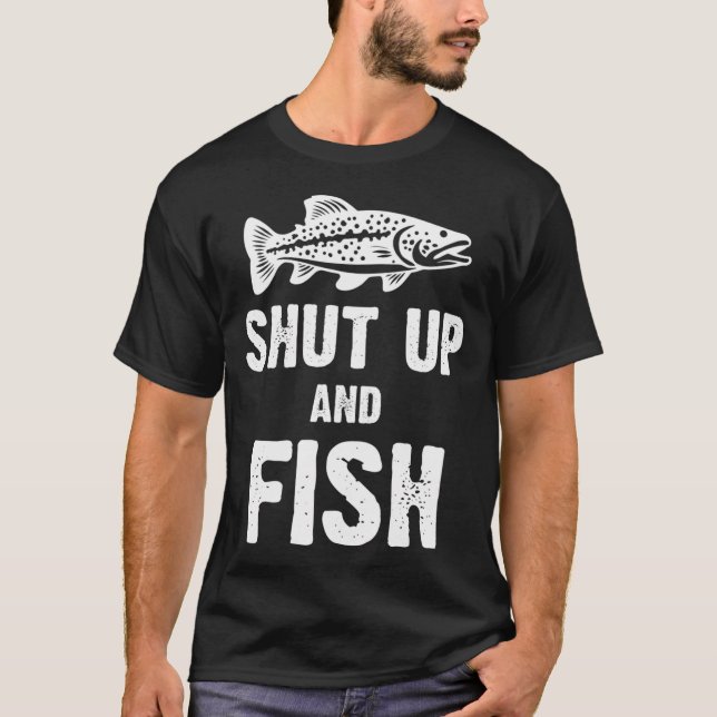 Fisketelefonanrop med fiskelina - Rollig fisk  T Shirt (Framsida)