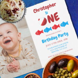 Fisketema 1-årsdag inbjudningar