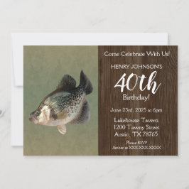 Fisketema Crappie 40:e födelsedagen Party Inbjudningar