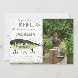 Fisketema Födelsedagsfoto Inbjudan