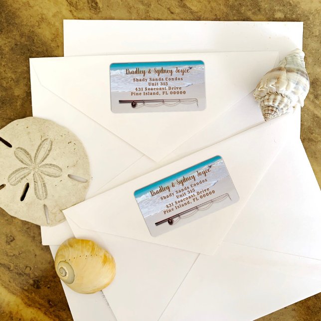 Fisketema havskust Stor adressetikett (Skapare uppladdad)