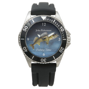  "Fisketid" med Walleye Pikeon Blue Watch Armbandsur