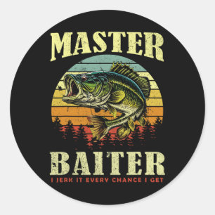 Fisketräja Mästare-betare Rolig B Pappa Runt Klistermärke