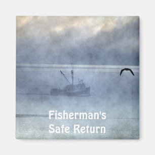 Fisketrålare & Fiskmås Fishermans Gift Magnet