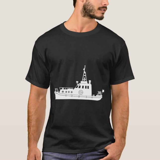 Fisketrålare Siluett T Shirt (Framsida)
