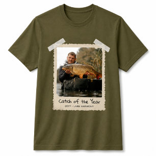 Fisketricket anpassat efter eget foto, Retro foto  T Shirt