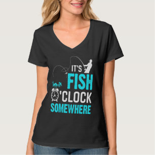 Fiskets art vid fiskklockan fiskade utomhus t shirt