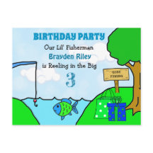 Fisketur Pojkens Födelsedagsinbjudningar