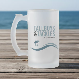 Fisketur Tallboys & Tackles Födelsedagsfest Frostat Ölglas