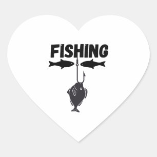 fisketurism hjärtformat klistermärke