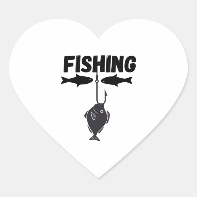 fisketurism hjärtformat klistermärke (Framsida)