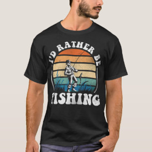 Fisketurism i Retro-Vintagen vid sten T Shirt