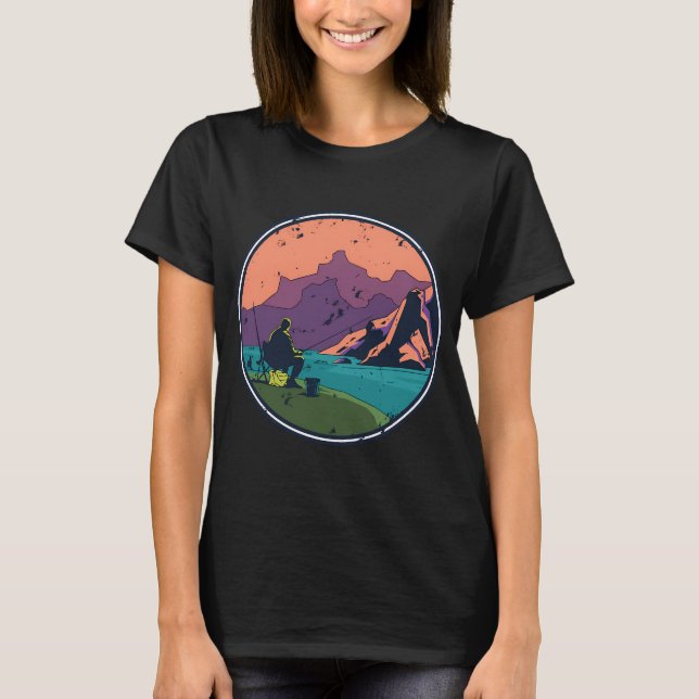 Fiskeutflykt fiske angelfiske t shirt (Framsida)