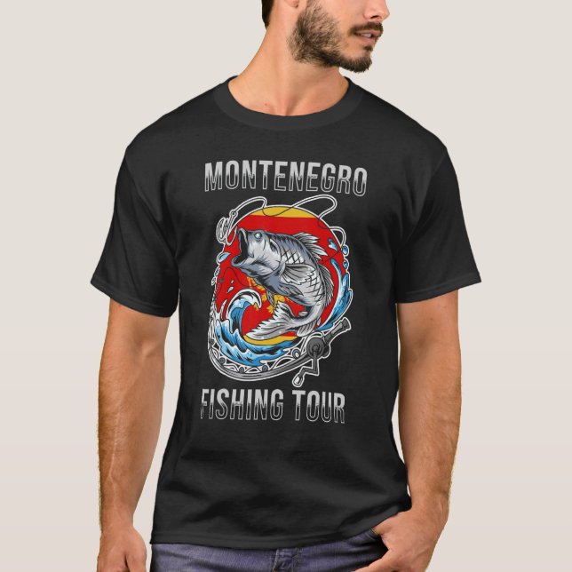 Fiskeutflykt Montenegro T Shirt (Framsida)