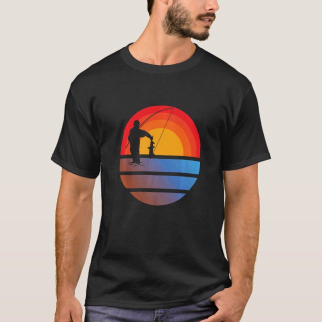 Fiskeutrustning Fiskekläder Retro Fiske O T Shirt (Framsida)
