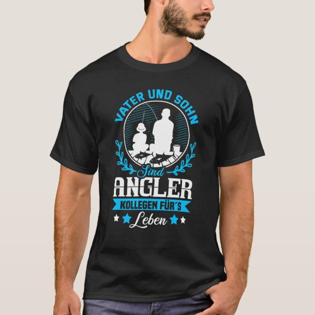 Fiskeutrustning för Fischer Angler Far och Son T Shirt (Framsida)