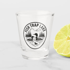 Fiskfälla Sjö Loon och Gräs Träd Design