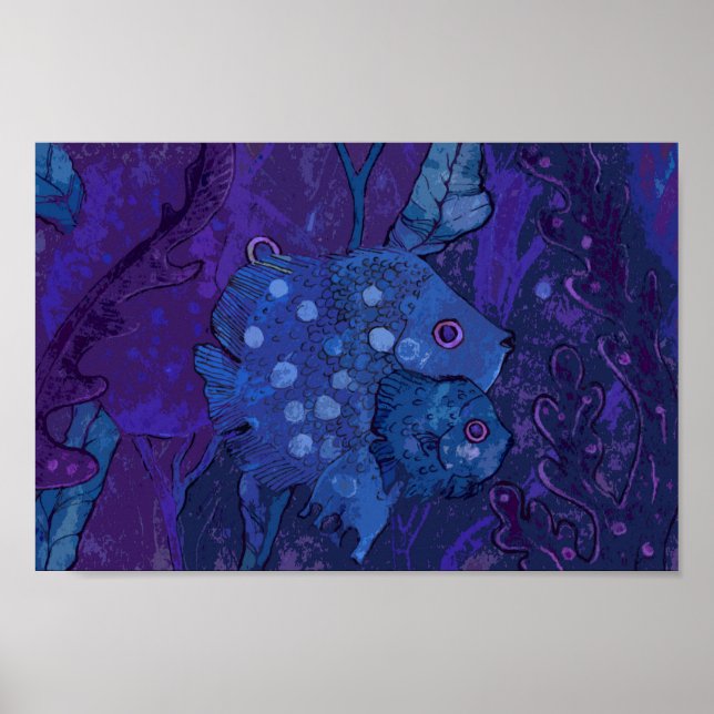 Fiskfamilj, undervattensfisk (undervattenshavsfisk poster (Framsidan)