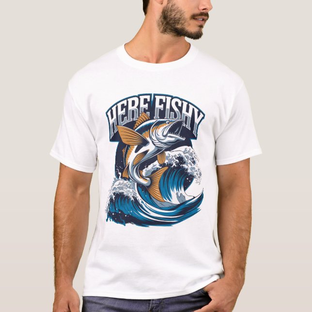 Fiskfärdighet Här - Fiske Graphic Funny T-Shirt (Framsida)