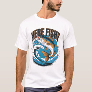 Fiskfärdighet Här - Fiske Graphic Funny T-Shirt