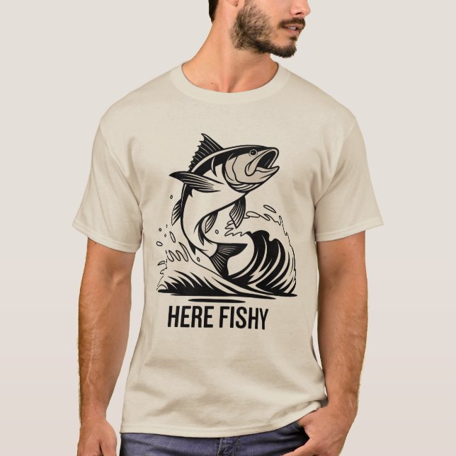 Fiskfärdighet Här - Fiske Graphic Funny T-Shirt (Framsida)
